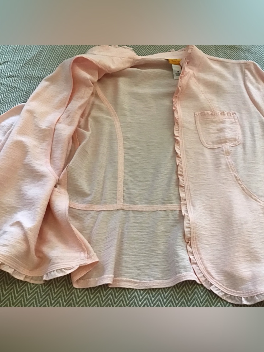 Ruby Rd. Pink Ruffle Trim Shirt Jacket - Picture 8 of 11